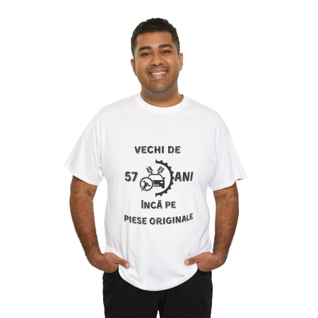 Tricouri Personalizate - Tricou personalizat barbati, negru, 57 ani si inca pe piese originale pentru aniversare