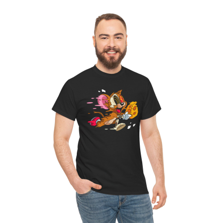 Tricouri Personalizate - Tricou personalizat barbati, negru, tematica Tom si Jerry (desene animate vintage)