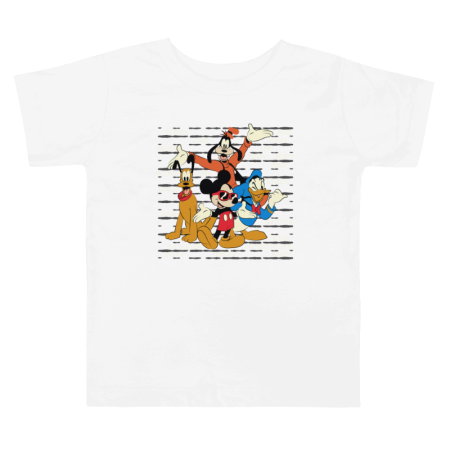 Tricouri Copii - Tricou personalizat copii, 3-4 ani, alb, tematica Mickey Mouse, Donald, Goofy