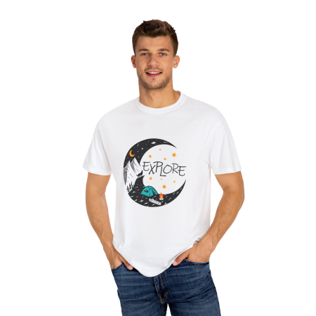 Tricouri Personalizate - Tricou personalizat Explore Nature, camping, munte, barbati, alb