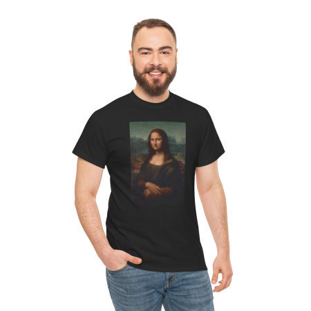 Tricouri Personalizate - Tricou personalizat Leonardo da Vinci, Mona Lisa del Giocondo, negru, universal