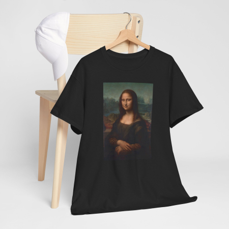 Tricou personalizat Leonardo da Vinci, Mona Lisa del Giocondo, negru, universal [1]