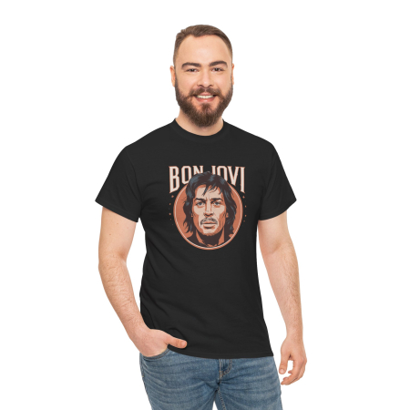 Tricouri Personalizate - Tricou personalizat Music, negru, Bon Jovi, pasionatii de muzica