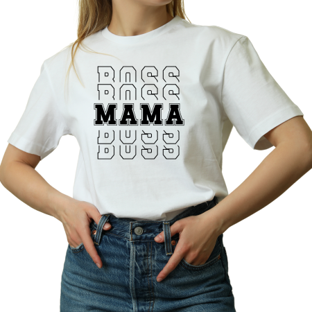 Tricouri Personalizate - Tricou Personalizat pentru mama, Boss Mama, alb