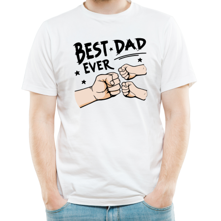 Tricouri Personalizate - Tricou personalizat pentru tatici, cu mesajul, Cel mai tare tata, (tata si 2 copil)