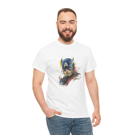 Tricouri Personalizate - Tricou personalizat Super Eroi Marvel, Captain America, alb