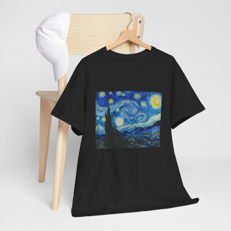 Tricou personalizat Vincent Van Gogh, The Starry Night, negru [1]