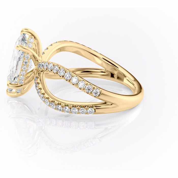 Inel de logodnă Acacia din aur Galben 14kt cu moissanite tăietură marquise – Montură pavé rafinată pentru profil înalt | Personalizează și configurează gratuit online [6]