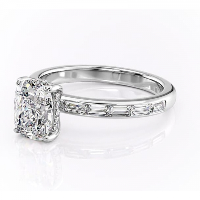 Inel de logodnă Alexandra din aur Alb 14kt cu moissanite tăietură asscher – Montură cu canal rafinată pentru profil înalt | Personalizează și configurează gratuit online [7]