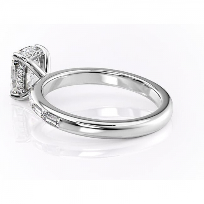 Inel de logodnă Alexandra din aur Alb 14kt cu moissanite tăietură asscher – Montură cu canal rafinată pentru profil înalt | Personalizează și configurează gratuit online [5]