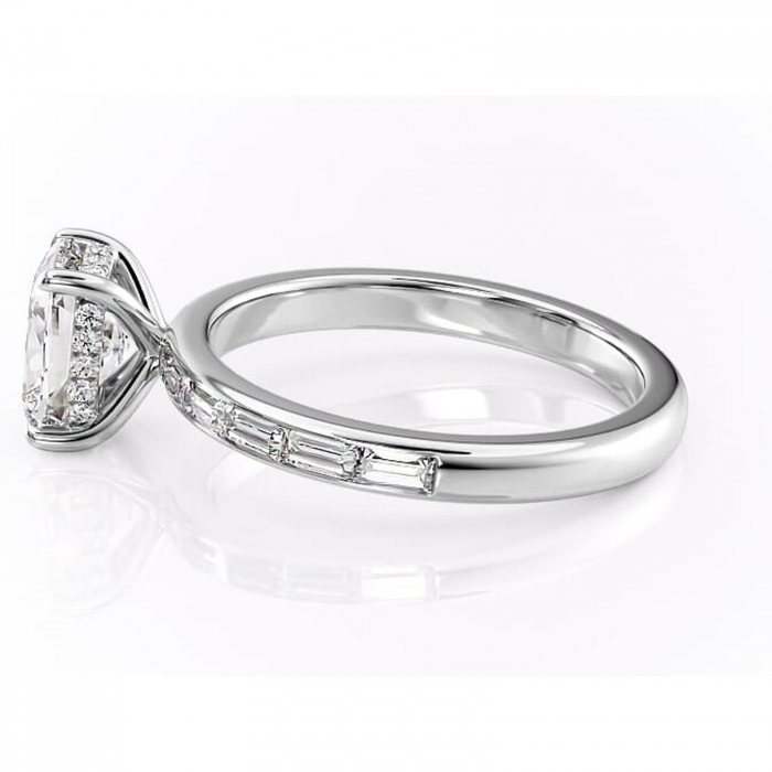 Inel de logodnă Alexandra din aur Alb 14kt cu moissanite tăietură asscher – Montură cu canal rafinată pentru profil înalt | Personalizează și configurează gratuit online [6]
