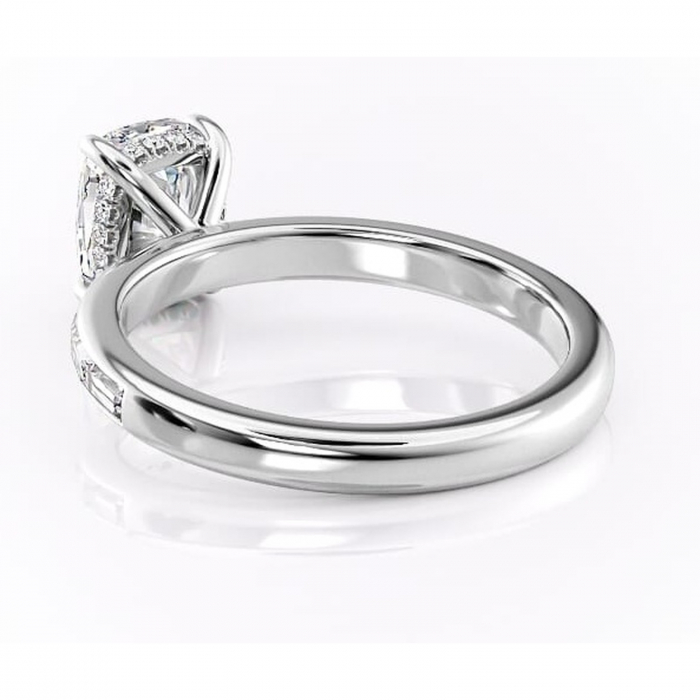 Inel de logodnă Alexandra din aur Alb 14kt cu moissanite tăietură asscher – Montură cu canal rafinată pentru profil înalt | Personalizează și configurează gratuit online [4]