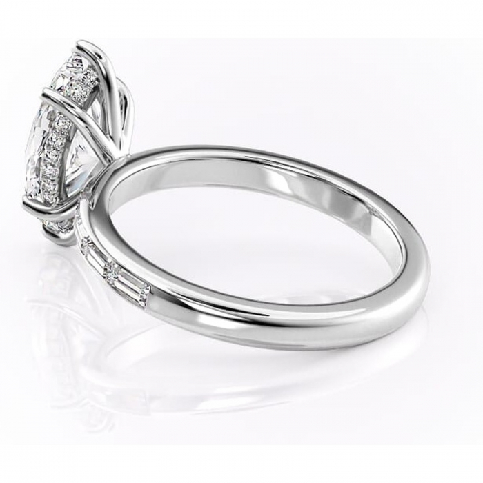 Inel de logodnă Alexandra din aur Alb 14kt cu moissanite tăietură marquise – Montură cu canal rafinată pentru profil înalt | Personalizează și configurează gratuit online [5]