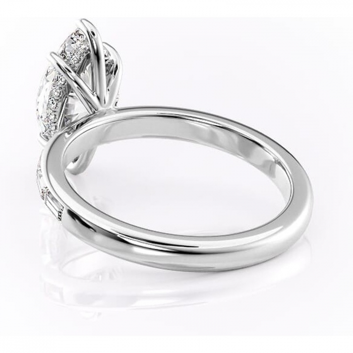 Inel de logodnă Alexandra din aur Alb 14kt cu moissanite tăietură marquise – Montură cu canal rafinată pentru profil înalt | Personalizează și configurează gratuit online [4]