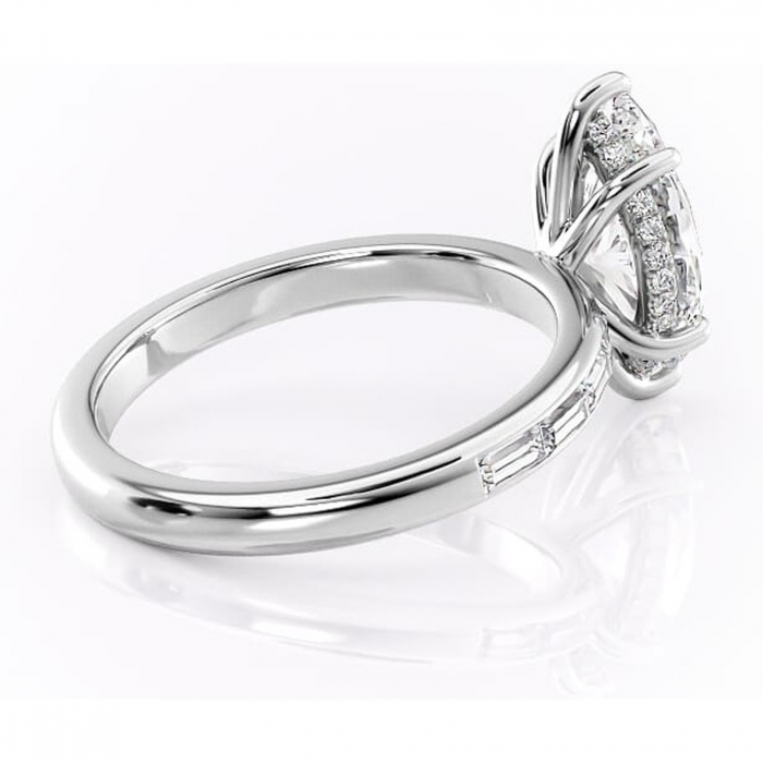 Inel de logodnă Alexandra din aur Alb 14kt cu moissanite tăietură marquise – Montură cu canal rafinată pentru profil înalt | Personalizează și configurează gratuit online [3]