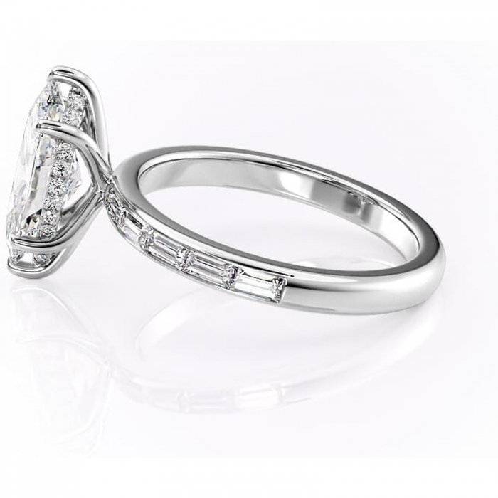 Inel de logodnă Alexandra din aur Alb 14kt cu moissanite tăietură marquise – Montură cu canal rafinată pentru profil înalt | Personalizează și configurează gratuit online [6]
