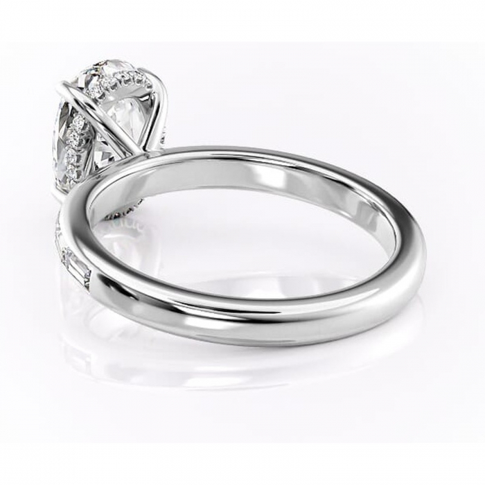 Inel de logodnă Alexandra din aur Alb 14kt cu moissanite tăietură ovală – Montură cu canal rafinată pentru profil înalt | Personalizează și configurează gratuit online [4]