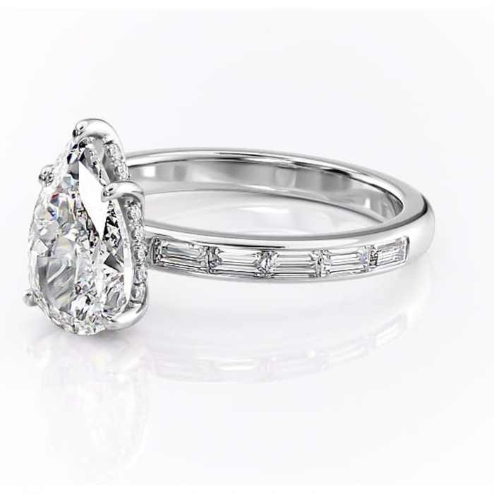 Inel de logodnă Alexandra din aur Alb 14kt cu moissanite tăietură pară – Montură cu canal rafinată pentru profil înalt | Personalizează și configurează gratuit online [7]