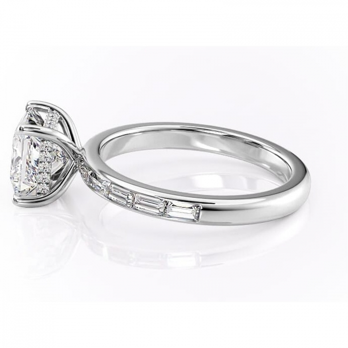 Inel de logodnă Alexandra din aur Alb 14kt cu moissanite tăietură princess – Montură cu canal rafinată pentru profil înalt | Personalizează și configurează gratuit online [6]