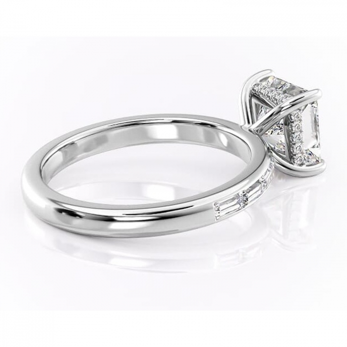 Inel de logodnă Alexandra din aur Alb 14kt cu moissanite tăietură princess – Montură cu canal rafinată pentru profil înalt | Personalizează și configurează gratuit online [3]