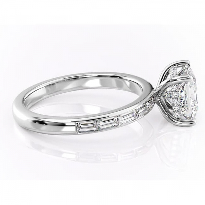 Inel de logodnă Alexandra din aur Alb 14kt cu moissanite tăietură princess – Montură cu canal rafinată pentru profil înalt | Personalizează și configurează gratuit online [2]