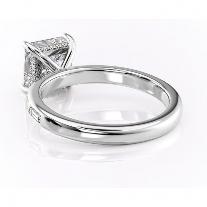 Inel de logodnă Alexandra din aur Alb 14kt cu moissanite tăietură princess – Montură cu canal rafinată pentru profil înalt | Personalizează și configurează gratuit online [4]