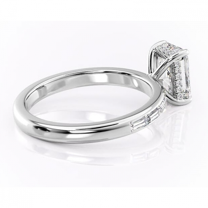 Inel de logodnă Alexandra din aur Alb 14kt cu moissanite tăietură radiantă – Montură cu canal rafinată pentru profil înalt | Personalizează și configurează gratuit online [3]