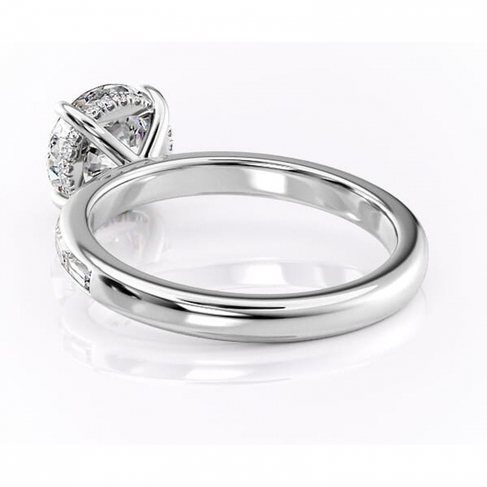 Inel de logodnă Alexandra din aur Alb 14kt cu moissanite tăietură rotundă – Montură cu canal rafinată pentru profil înalt | Personalizează și configurează gratuit online [4]