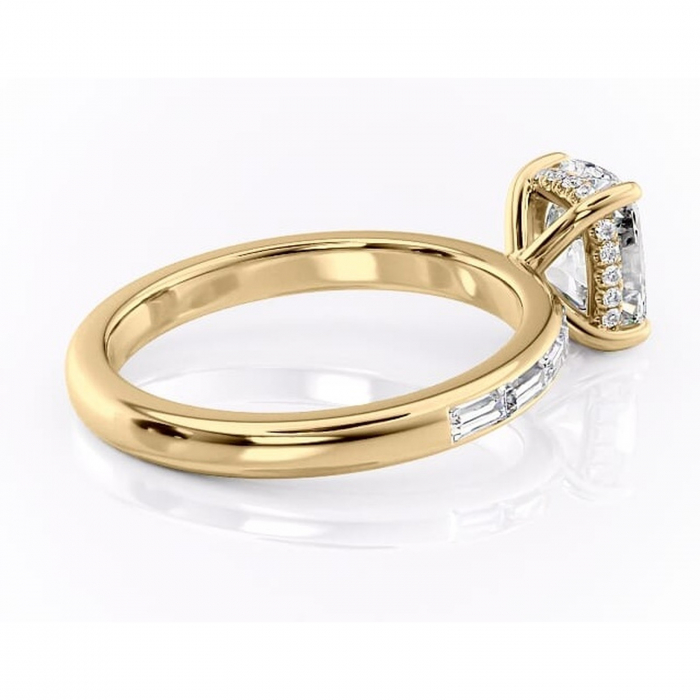 Inel de logodnă Alexandra din aur Galben 14kt cu moissanite tăietură asscher – Montură cu canal rafinată pentru profil înalt | Personalizează și configurează gratuit online [3]