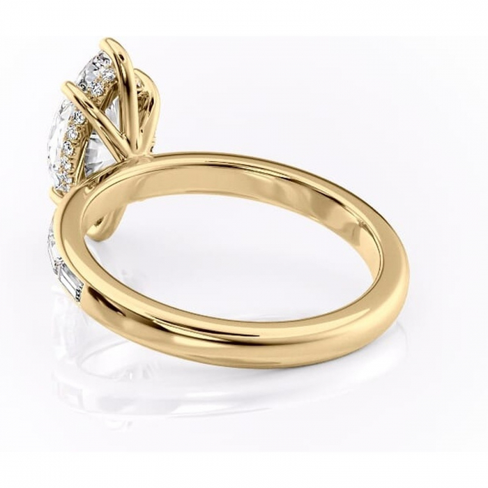 Inel de logodnă Alexandra din aur Galben 18kt cu moissanite tăietură marquise – Montură cu canal rafinată pentru profil înalt | Personalizează și configurează gratuit online [4]