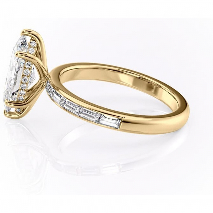 Inel de logodnă Alexandra din aur Galben 18kt cu moissanite tăietură marquise – Montură cu canal rafinată pentru profil înalt | Personalizează și configurează gratuit online [6]