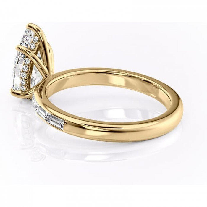 Inel de logodnă Alexandra din aur Galben 14kt cu moissanite tăietură pară – Montură cu canal rafinată pentru profil înalt | Personalizează și configurează gratuit online [5]