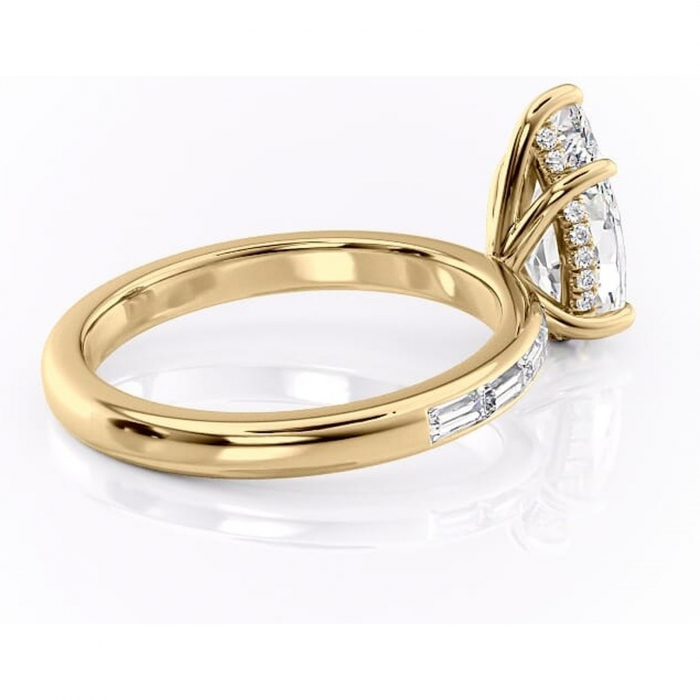 Inel de logodnă Alexandra din aur Galben 14kt cu moissanite tăietură pară – Montură cu canal rafinată pentru profil înalt | Personalizează și configurează gratuit online [3]