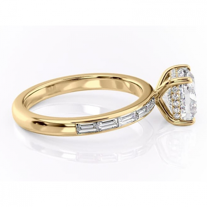 Inel de logodnă Alexandra din aur Galben 18kt cu moissanite tăietură pernă – Montură cu canal rafinată pentru profil înalt | Personalizează și configurează gratuit online [2]