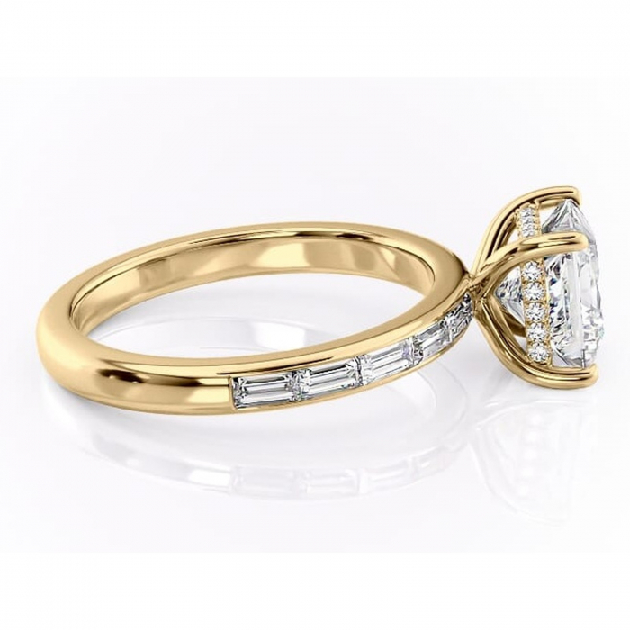 Inel de logodnă Alexandra din aur Galben 18kt cu moissanite tăietură princess – Montură cu canal rafinată pentru profil înalt | Personalizează și configurează gratuit online [2]