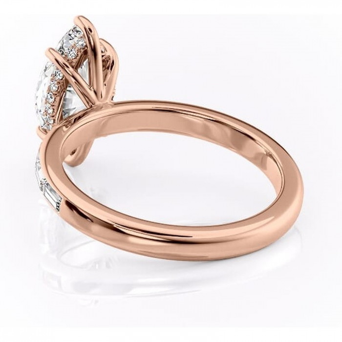 Inel de logodnă Alexandra din aur Rose 14kt cu moissanite tăietură marquise – Montură cu canal rafinată pentru profil înalt | Personalizează și configurează gratuit online [4]
