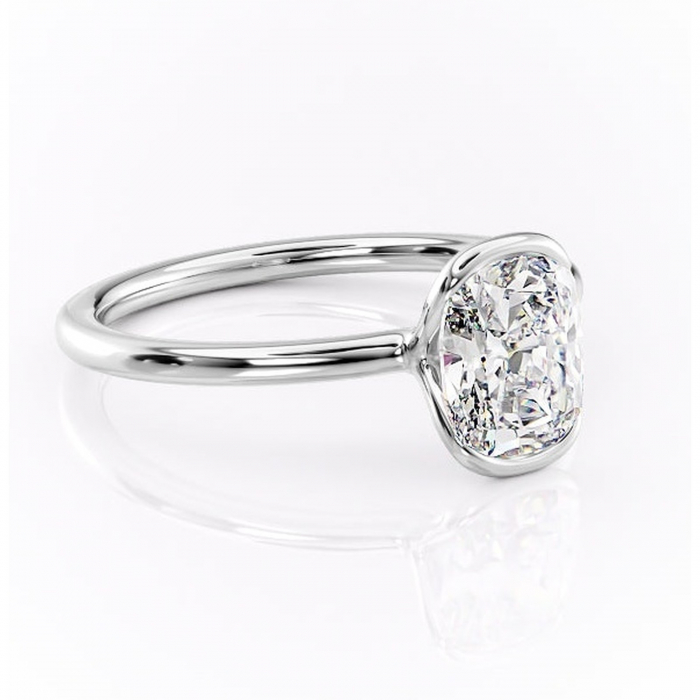 Inel de logodnă Alouette din aur Alb 14kt cu moissanite tăietură asscher – Solitar rafinată pentru profil mediu | Personalizează și configurează gratuit online [1]