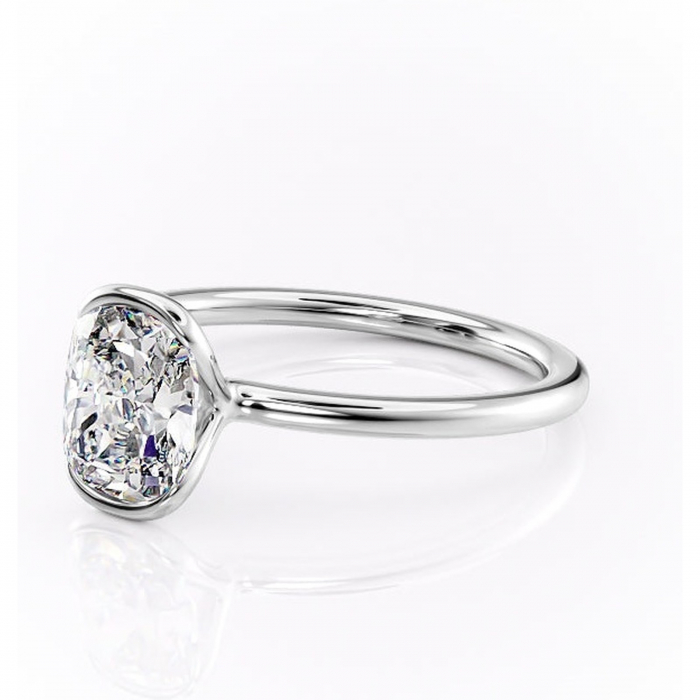 Inel de logodnă Alouette din aur Alb 14kt cu moissanite tăietură asscher – Solitar rafinată pentru profil mediu | Personalizează și configurează gratuit online [7]