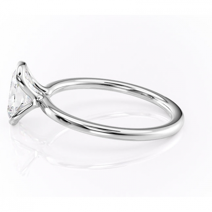 Inel de logodnă Alouette din aur Alb 14kt cu moissanite tăietură asscher – Solitar rafinată pentru profil mediu | Personalizează și configurează gratuit online [6]