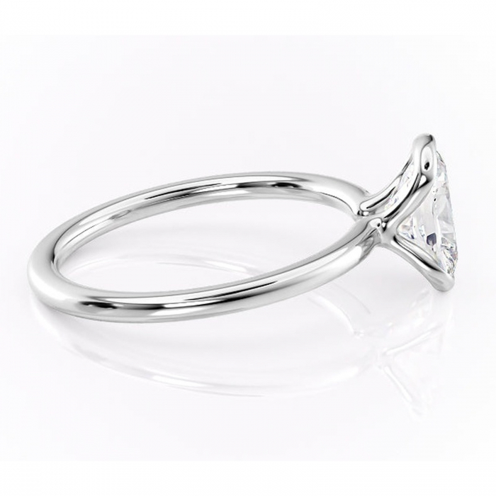 Inel de logodnă Alouette din aur Alb 14kt cu moissanite tăietură asscher – Solitar rafinată pentru profil mediu | Personalizează și configurează gratuit online [2]