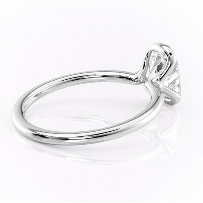 Inel de logodnă Alouette din aur Alb 14kt cu moissanite tăietură asscher – Solitar rafinată pentru profil mediu | Personalizează și configurează gratuit online [3]