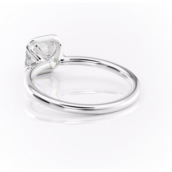 Inel de logodnă Alouette din aur Alb 14kt cu moissanite tăietură asscher – Solitar rafinată pentru profil mediu | Personalizează și configurează gratuit online [4]
