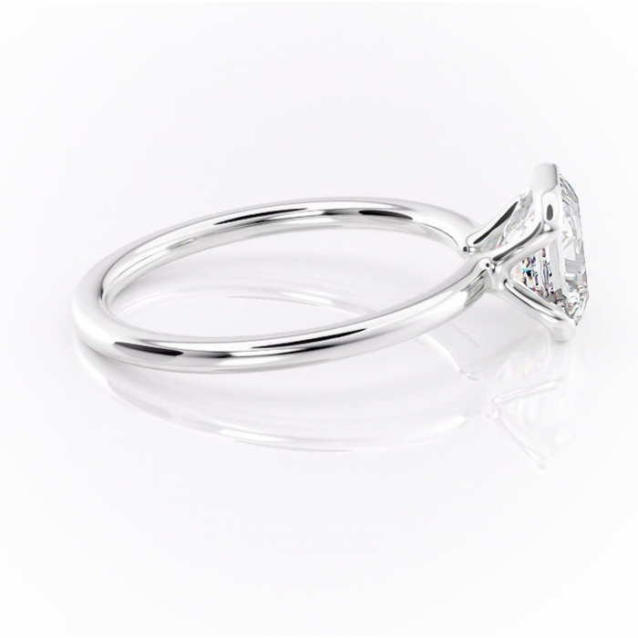 Inel de logodnă Alouette din aur Alb 14kt cu moissanite tăietură asscher – Solitar rafinată pentru profil mediu | Personalizează și configurează gratuit online [2]