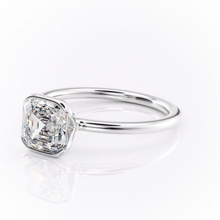 Inel de logodnă Alouette din aur Alb 14kt cu moissanite tăietură asscher – Solitar rafinată pentru profil mediu | Personalizează și configurează gratuit online [7]