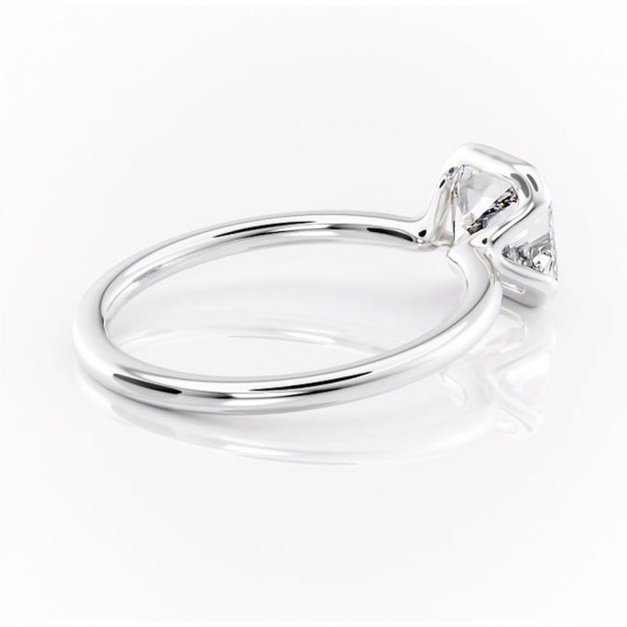 Inel de logodnă Alouette din aur Alb 14kt cu moissanite tăietură asscher – Solitar rafinată pentru profil mediu | Personalizează și configurează gratuit online [3]