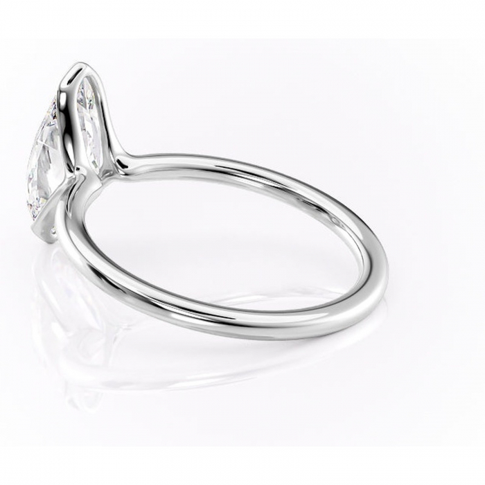 Inel de logodnă Alouette din aur Alb 14kt cu moissanite tăietură marquise – Solitar rafinată pentru profil mediu | Personalizează și configurează gratuit online [5]