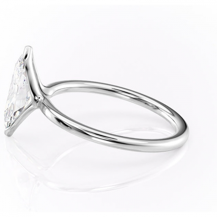 Inel de logodnă Alouette din aur Alb 14kt cu moissanite tăietură marquise – Solitar rafinată pentru profil mediu | Personalizează și configurează gratuit online [6]