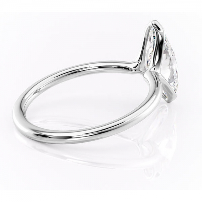 Inel de logodnă Alouette din aur Alb 14kt cu moissanite tăietură marquise – Solitar rafinată pentru profil mediu | Personalizează și configurează gratuit online [3]