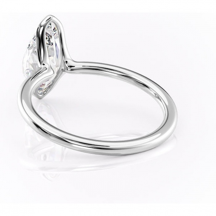 Inel de logodnă Alouette din aur Alb 14kt cu moissanite tăietură marquise – Solitar rafinată pentru profil mediu | Personalizează și configurează gratuit online [4]