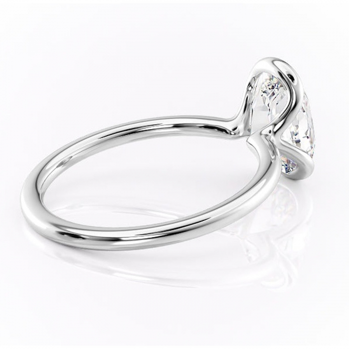 Inel de logodnă Alouette din aur Alb 14kt cu moissanite tăietură ovală – Solitar rafinată pentru profil mediu | Personalizează și configurează gratuit online [3]